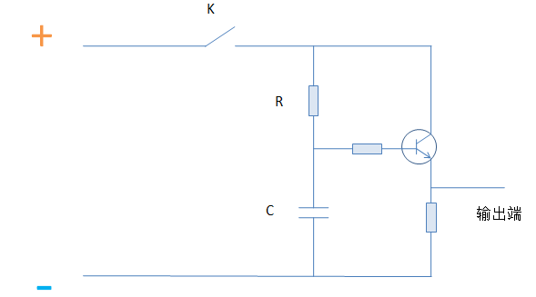 三極管電路表示延時(shí)開(kāi)關(guān)