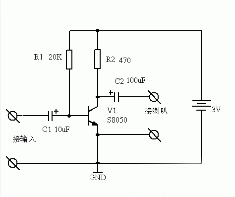 三極管音頻放大電路