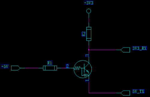 3.3V與5V串口通信電平轉(zhuǎn)換電路