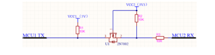 電平轉(zhuǎn)換電路 VDD和MCU之間串口通信