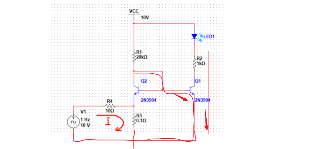 NPN三極管 電流指示器