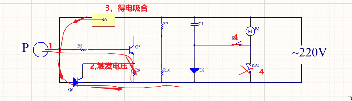 風(fēng)扇觸電自停電路